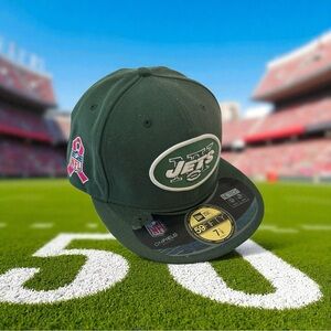 New York Jets Hat green New Era Breast Cancer Awareness On-Field 59FIFTY Hat